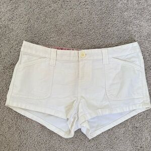 Abercrombie Fitch White Micro Shorts Sz 4 Y2K 90s 2000s Vintage Low Rise Denim
